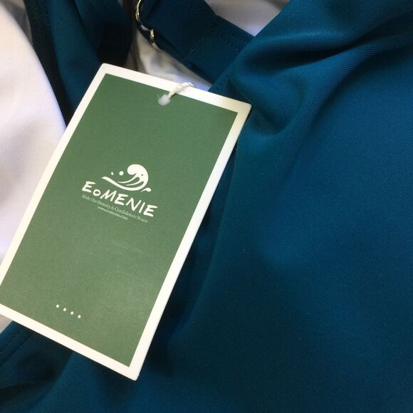 Eomenie Swimsuit XL Teal 1-Piece Cut Out Monokini NWT Adjustable Straps - Picture 6 of 6